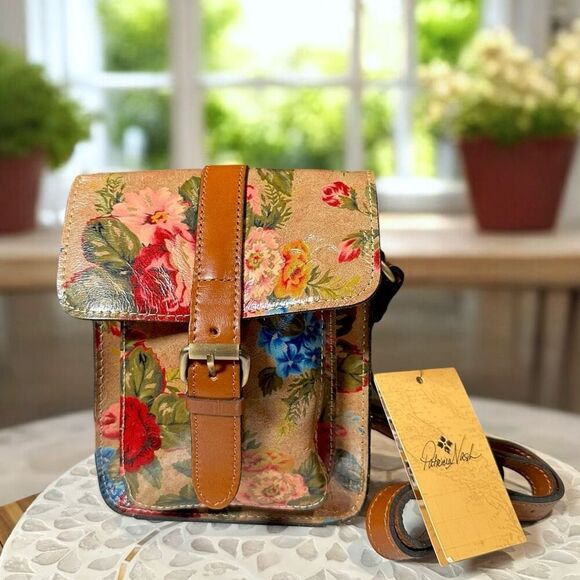 Patricia Nash Anthropologie Cascina Small Crossbody Vintage Victorian Rose NWT - Picture 4 of 16